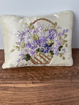 Sm Ribbon Embroidered Pillow