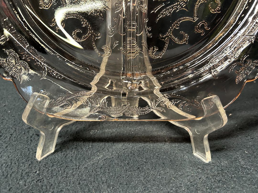 Pink Divided Glass Plate