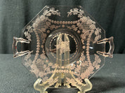 Pink 2-Handled Small Etched Plate