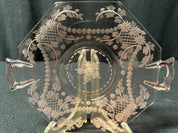 Pink 2-Handled Small Etched Plate