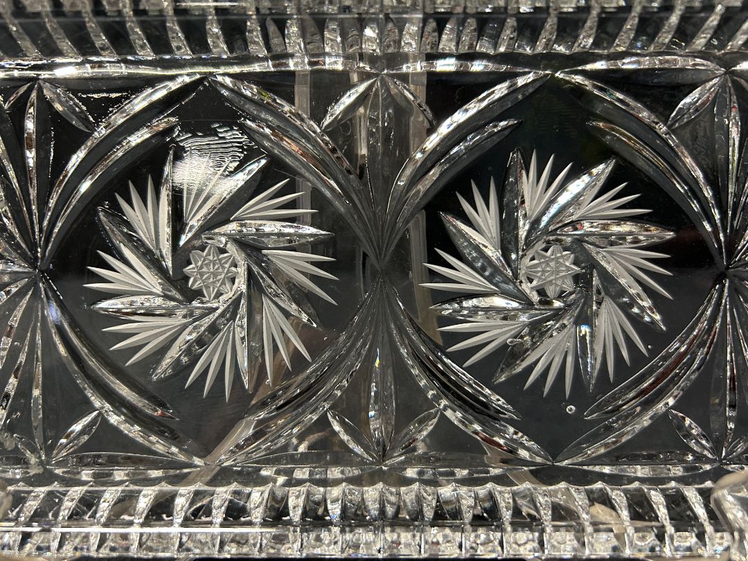 Crystal Rectangular Serving Tray-Pinwheel Design