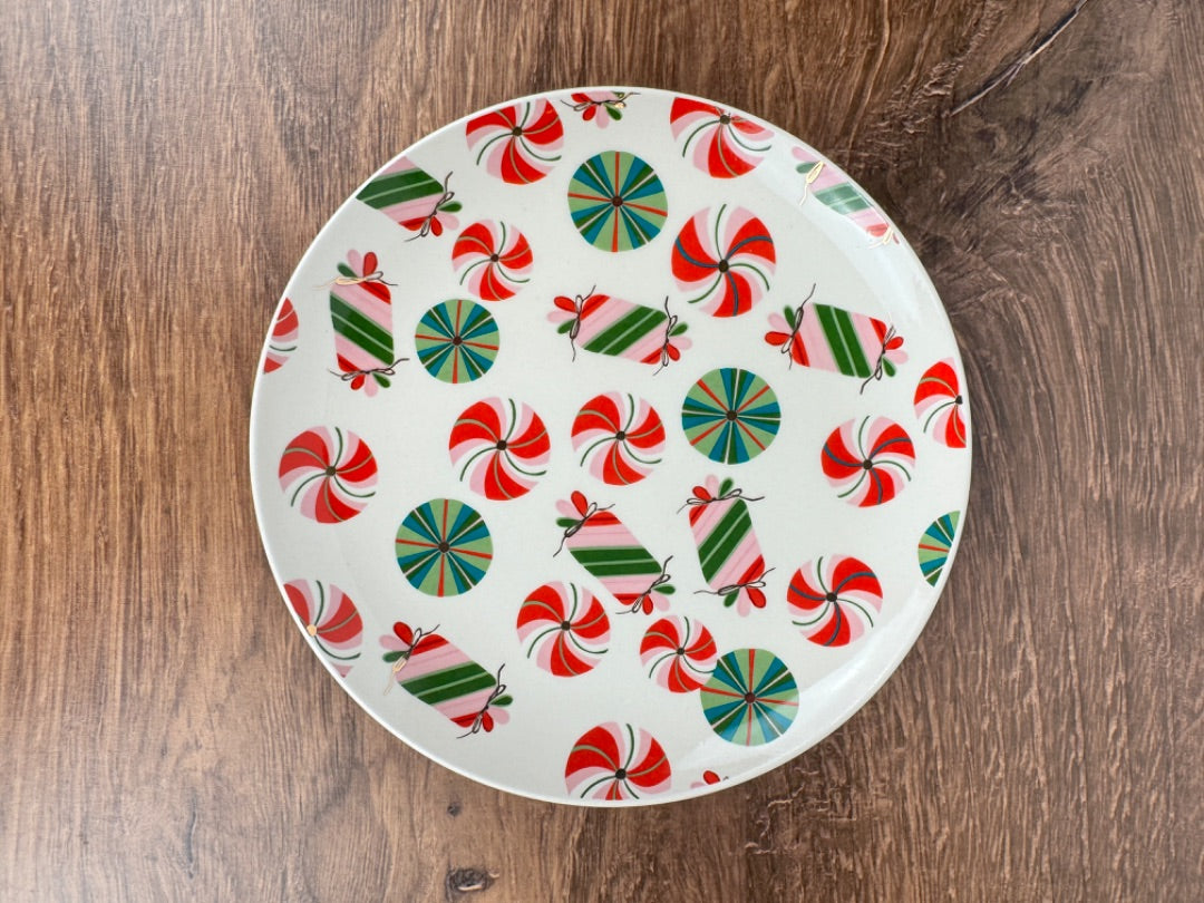 6” Stoneware Plate with Christmas Candy