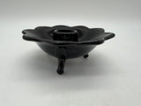 5”  FENTON BLACK GLASS LOTUS FLOWER 3 TOED SINGLE CANDLE HOLDER 1930’s