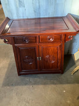 Vintage Asian-Inspired Rosewood Cabinet