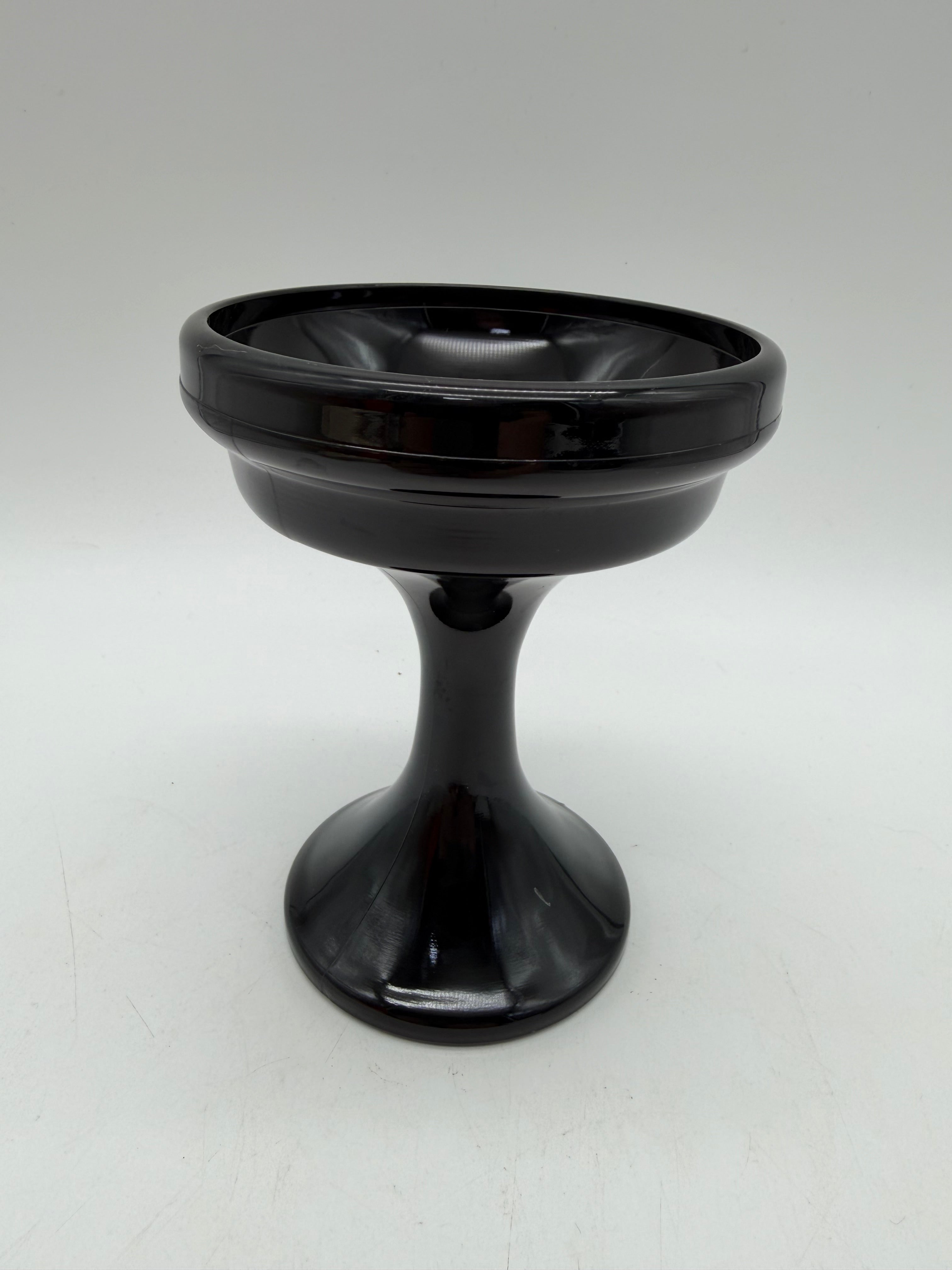 5”  c1930s Black Depression Glass Compote westmorland