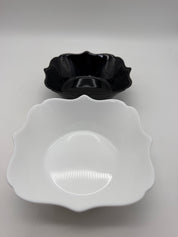 6” Luminarc France White Black bowl set of 2