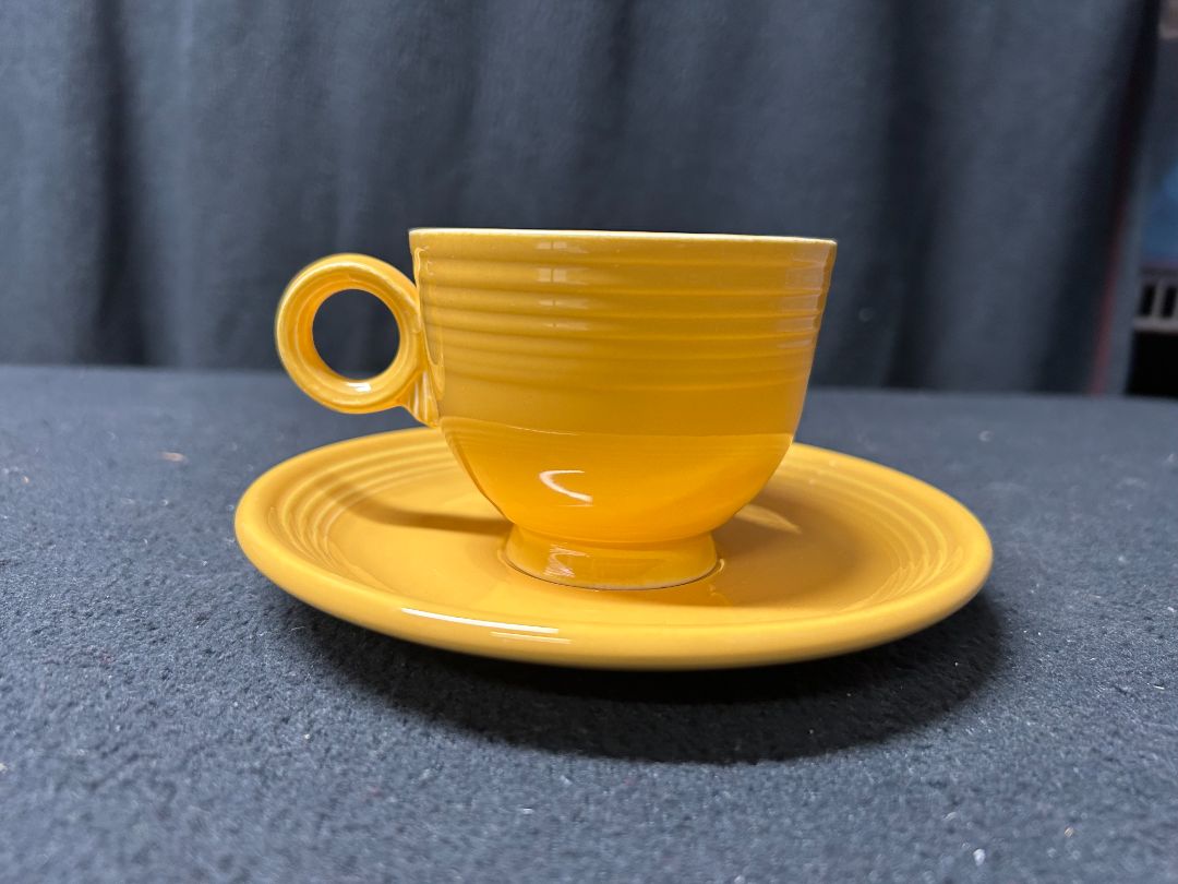 Yellow Teacup and Saucer Fiestaware