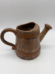 5.5” watering can ceramic planter flowers 1976