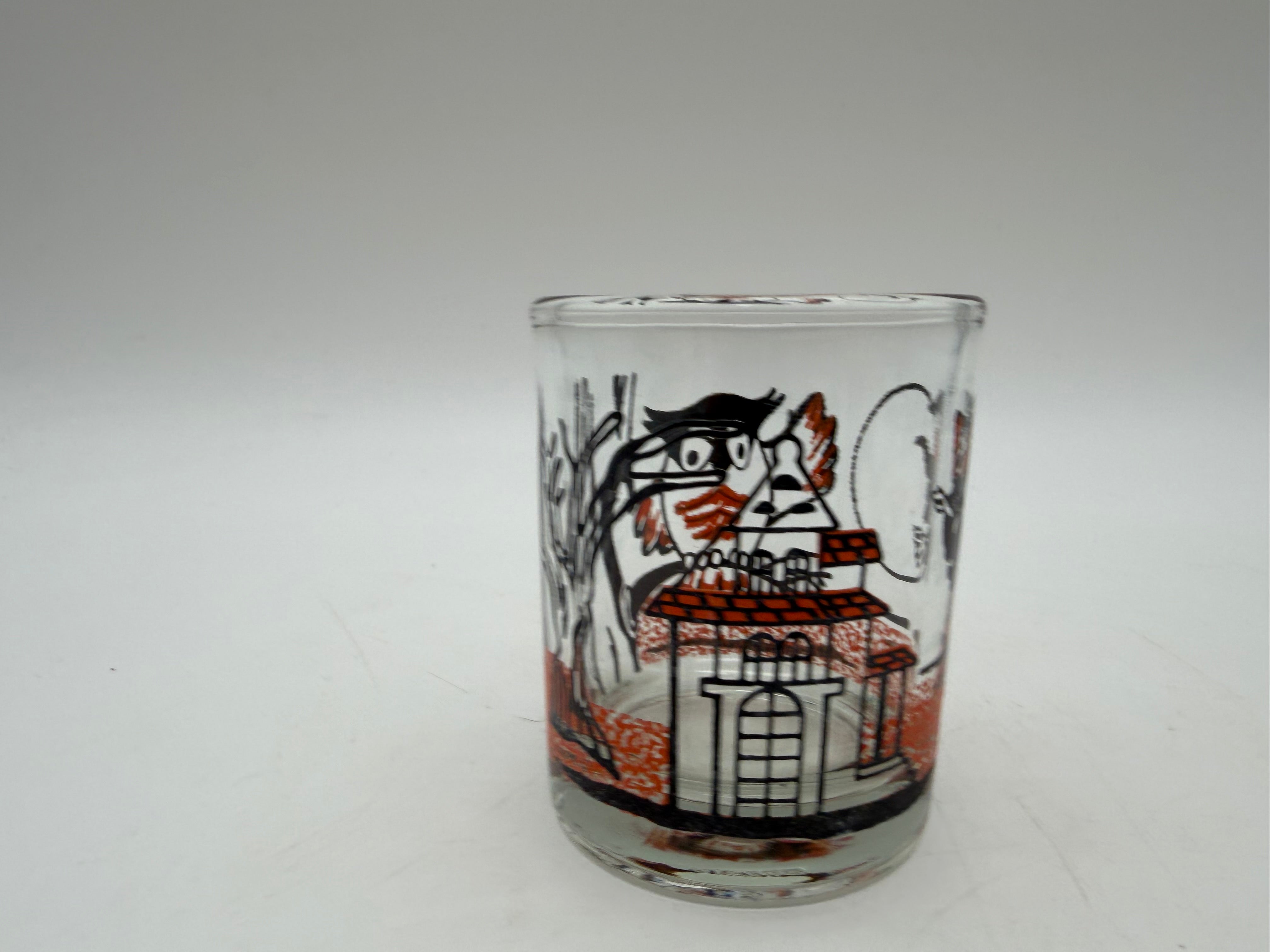 2.5” Vintage Halloween Votive Candle Holders - Glass - Brazil  Owl Haunted house