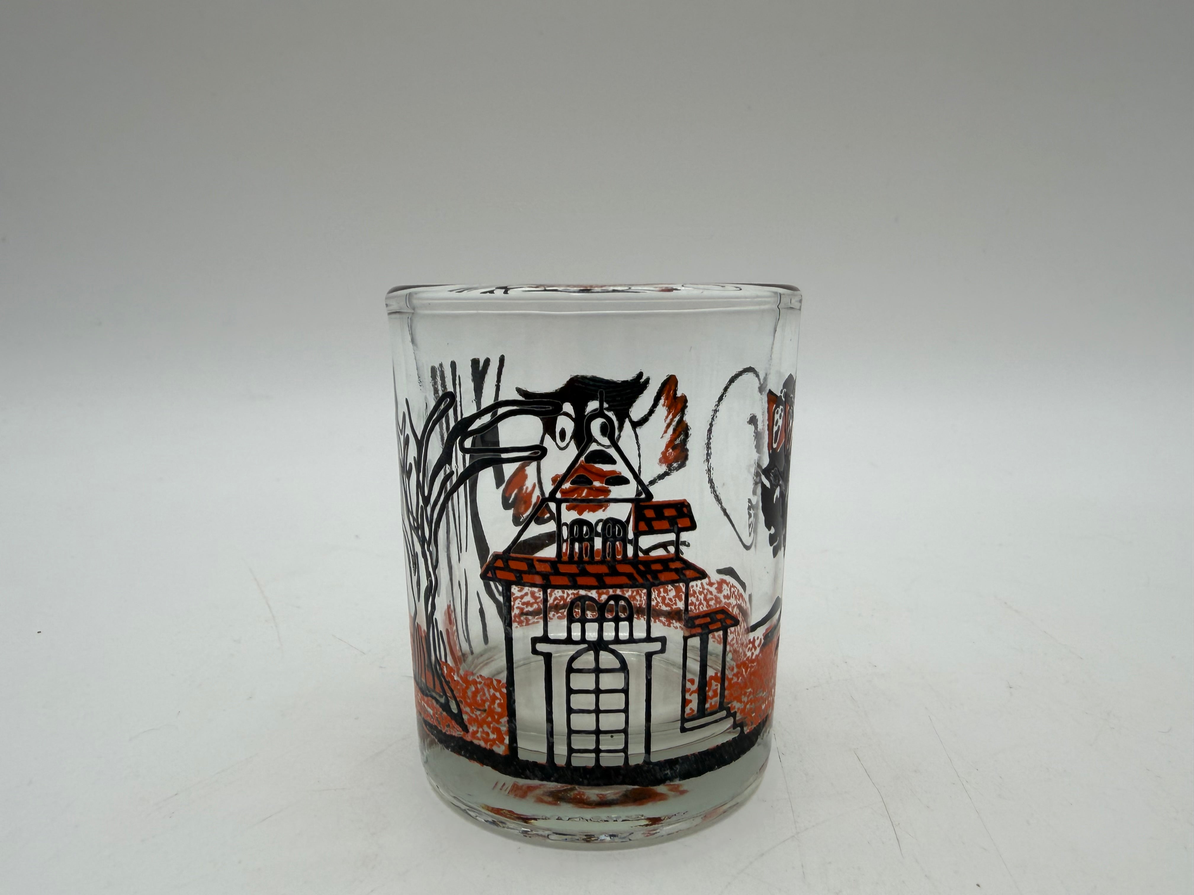 2.5” Vintage Halloween Votive Candle Holders - Glass - Brazil  Owl Haunted house