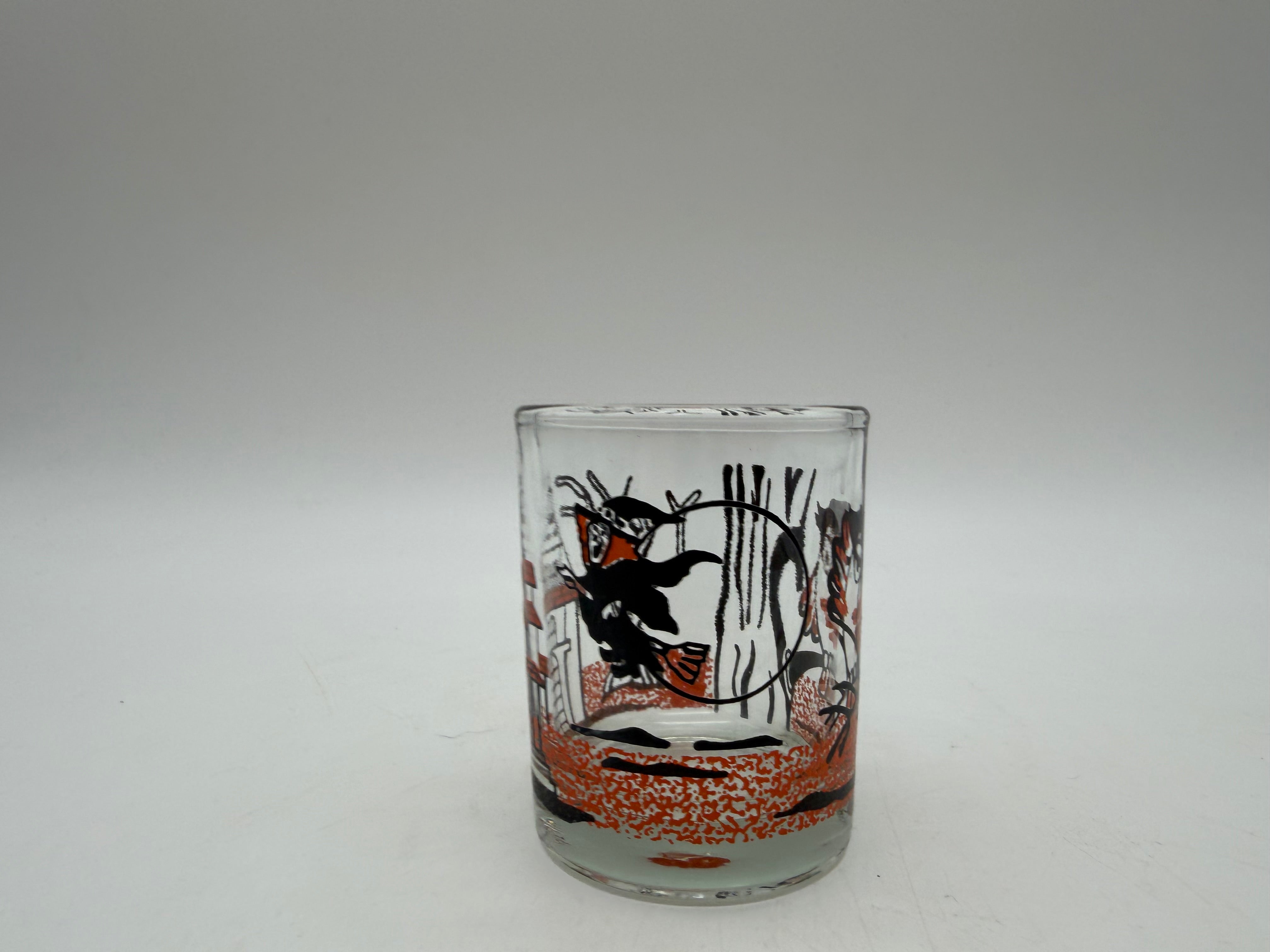 2.5” Vintage Halloween Votive Candle Holders - Glass - Brazil  Owl Haunted house