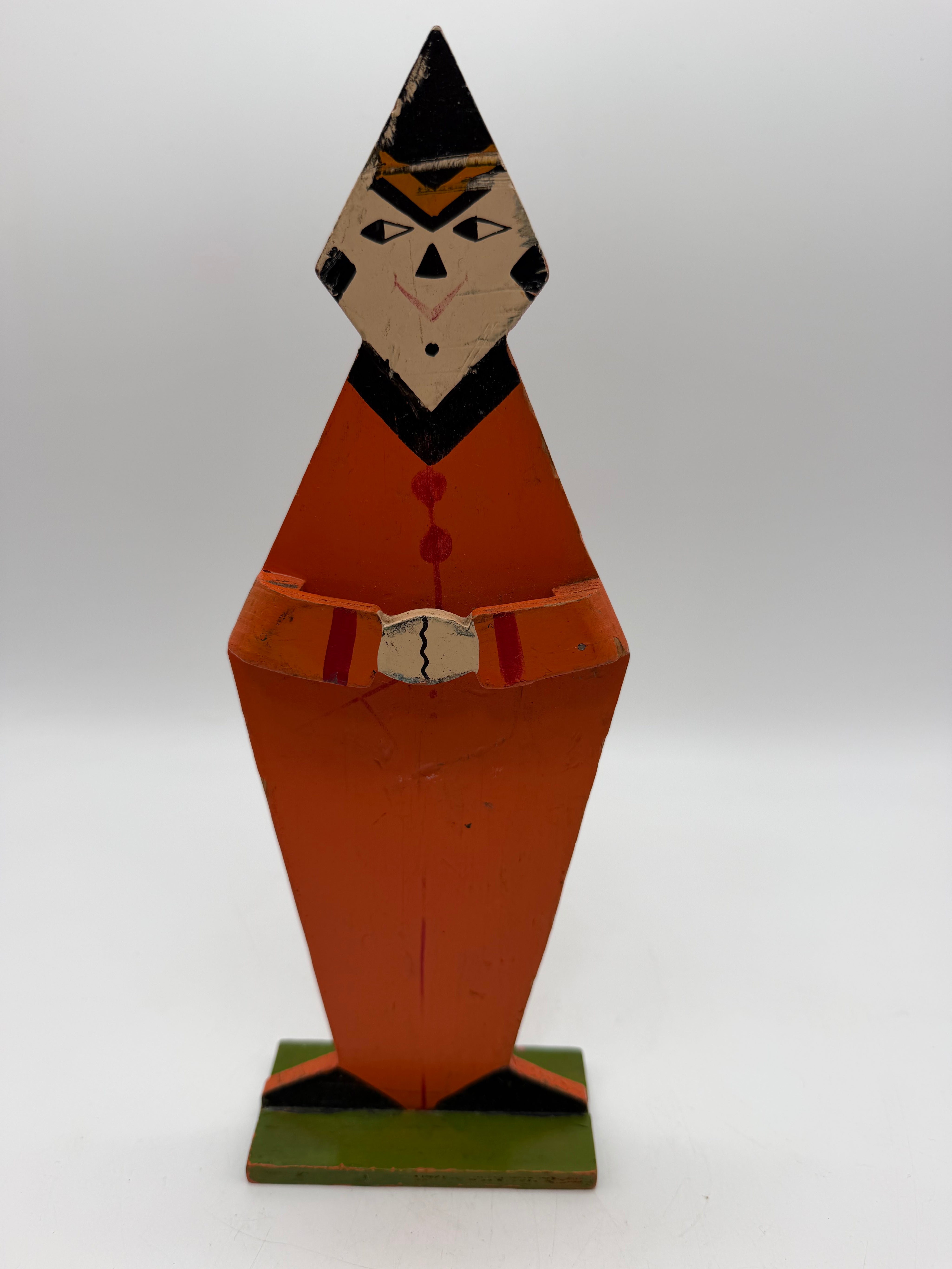 11” Wooden Folk Art Clown 1920’s
