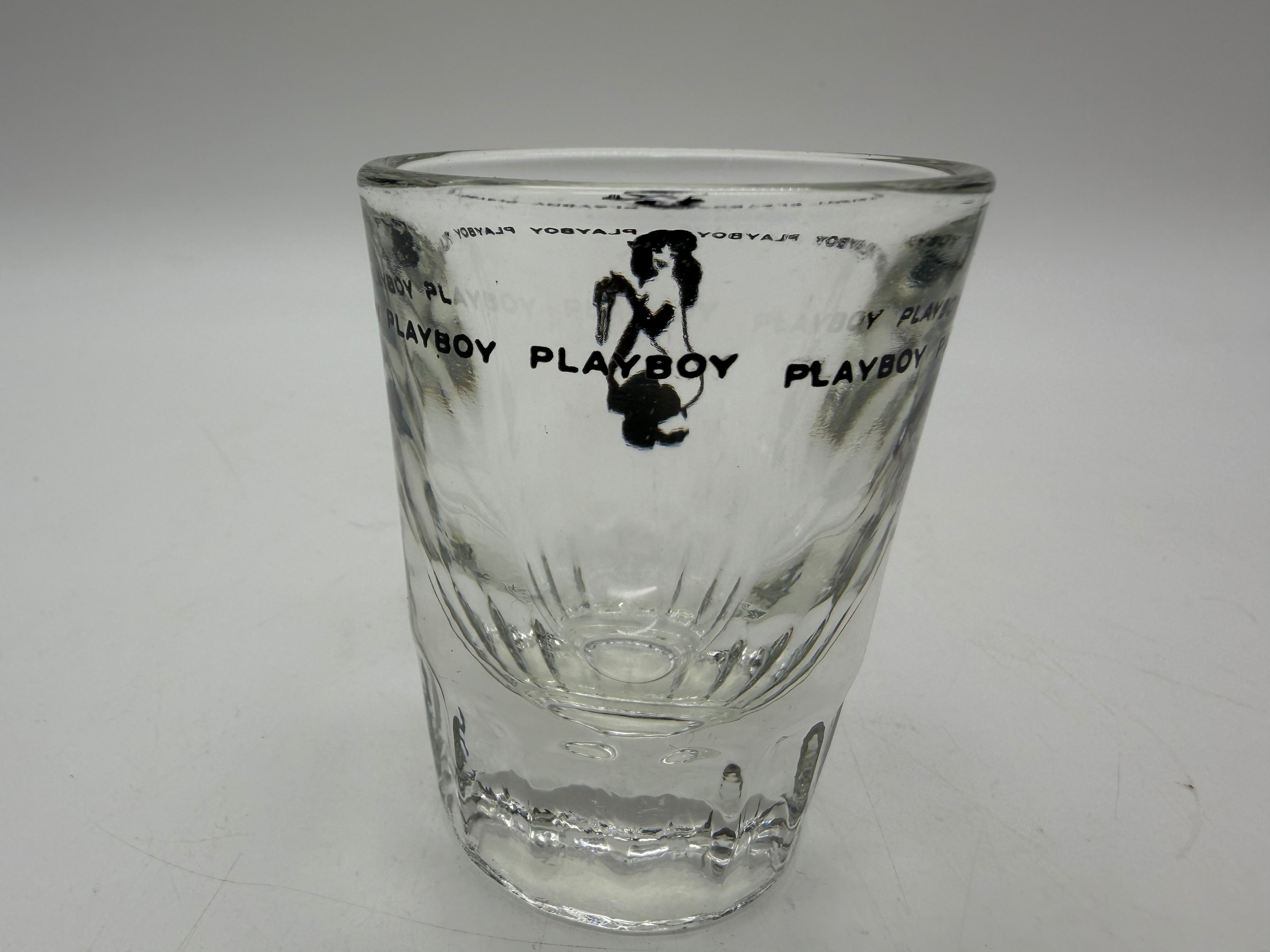 3” Playboy Club Shot Glasses Leroy Neiman 1960's Art Nude Female Bunny w/Key