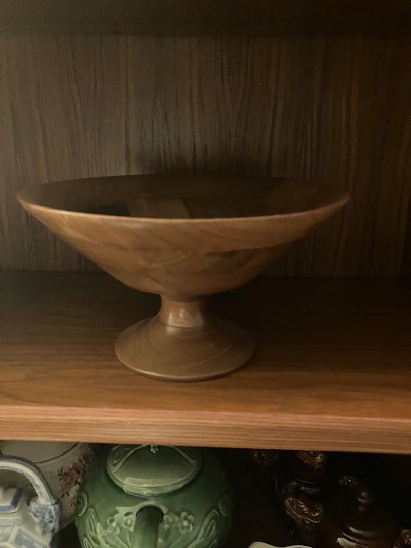 Mid-Century Walnut Bowl w/ Pedestal by 312 - M.A.K.