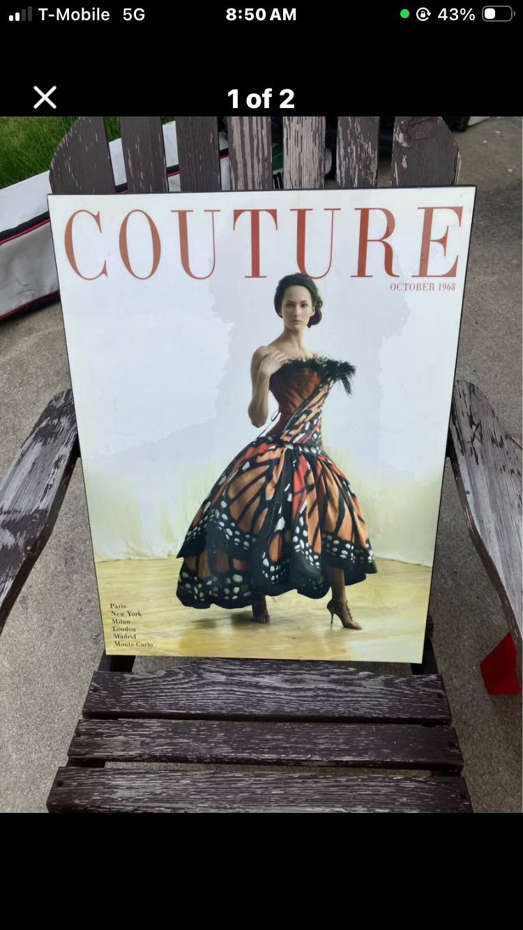 Vintage-Style Couture October 1968 Fashion Cover Wall Art