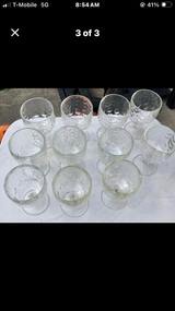 Vintage Clear Glass Bubble Pattern Goblets – Set of 11