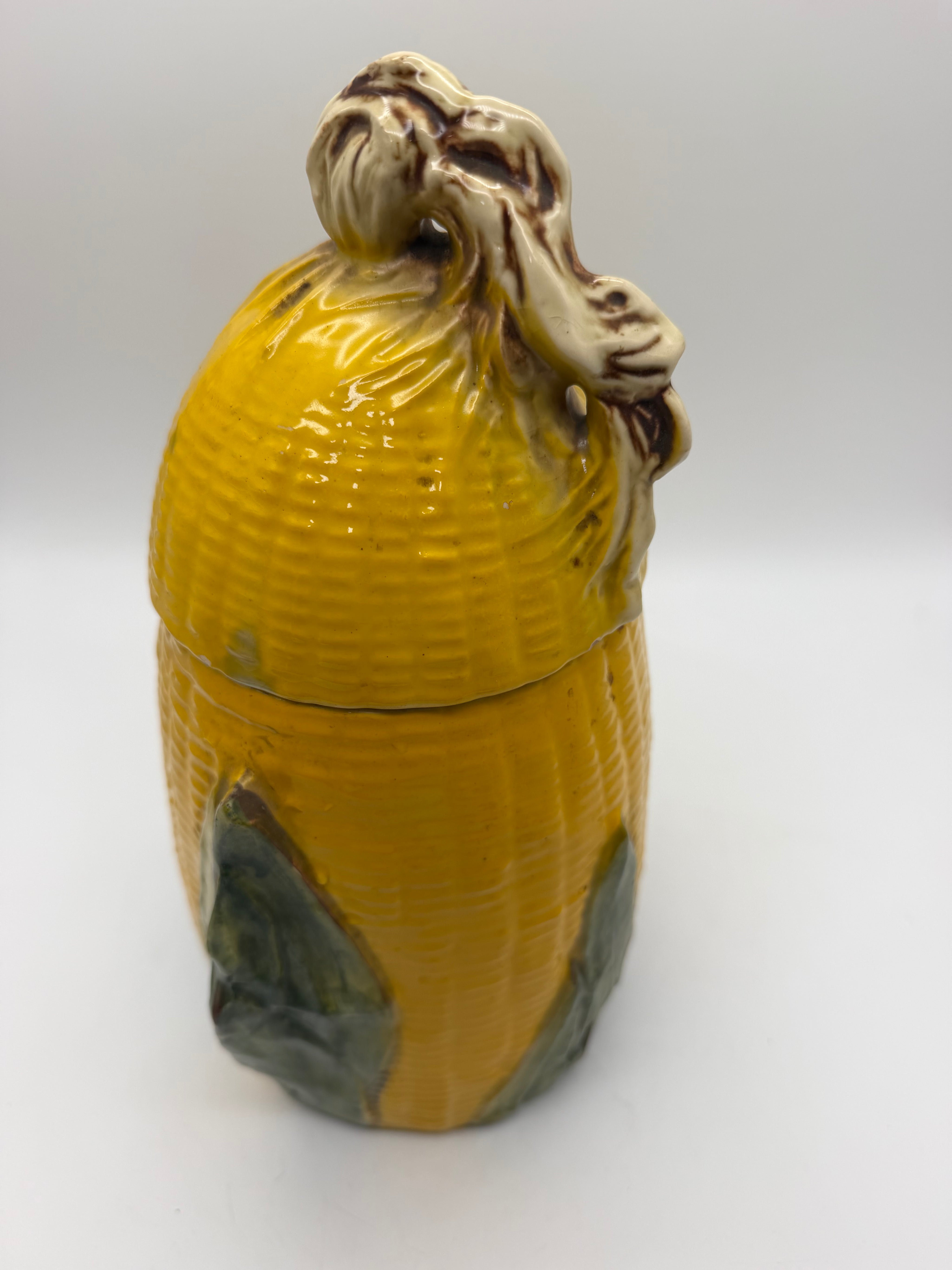 12” McCoy Pottery USA Corn on Cob Large Cookie Jar w/ Lid  Tall 1950"s