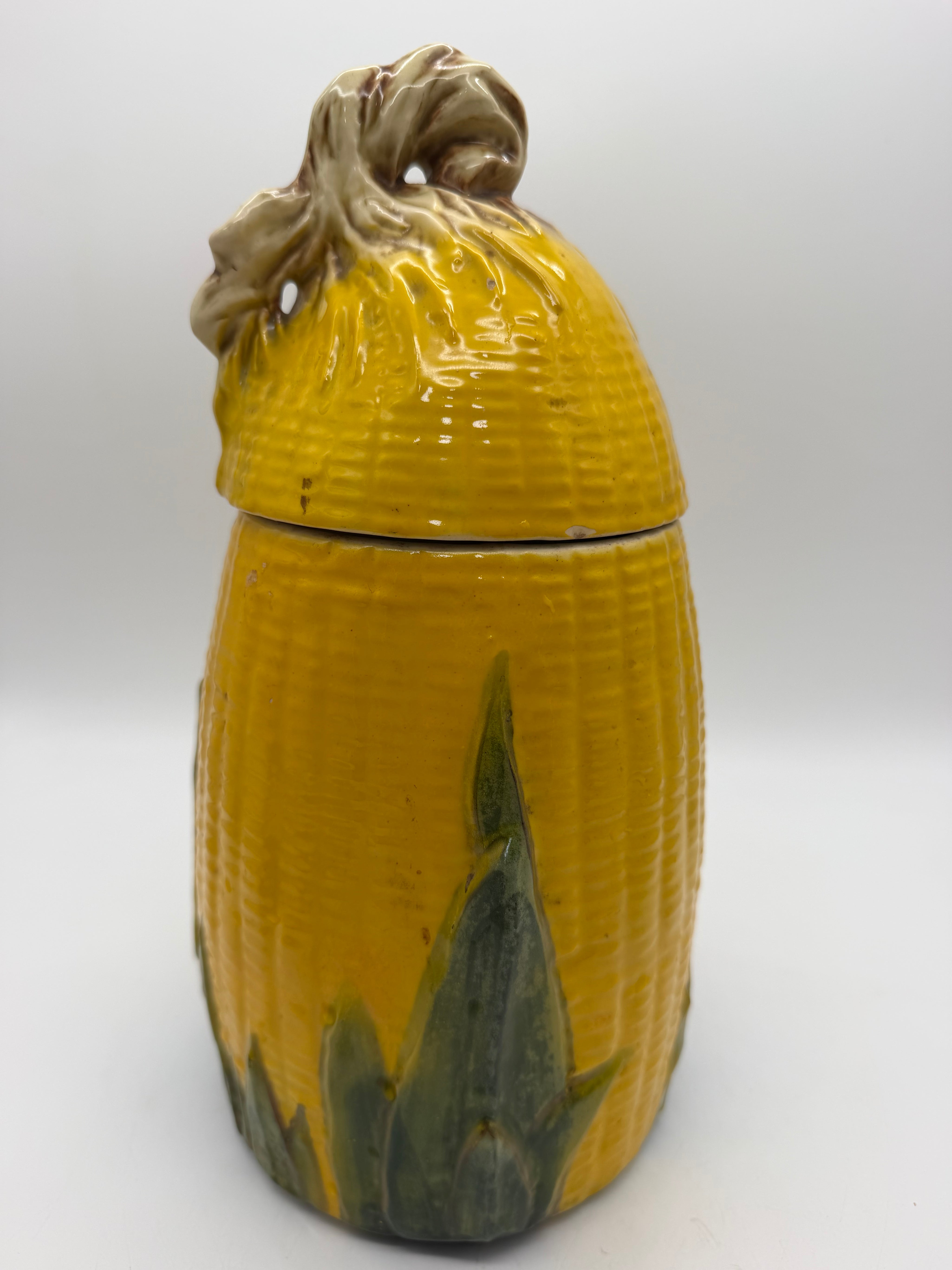 12” McCoy Pottery USA Corn on Cob Large Cookie Jar w/ Lid  Tall 1950"s