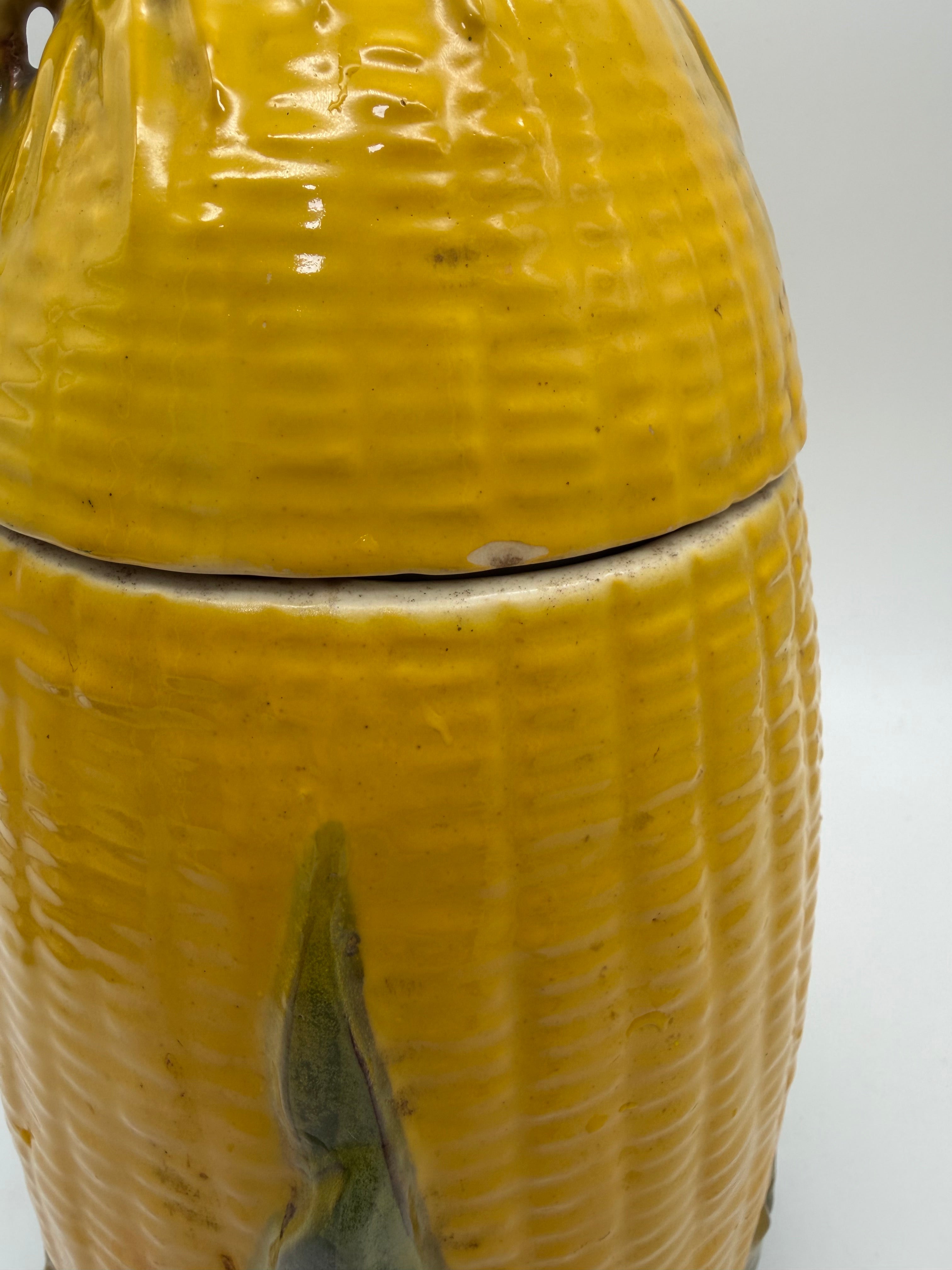 12” McCoy Pottery USA Corn on Cob Large Cookie Jar w/ Lid  Tall 1950"s