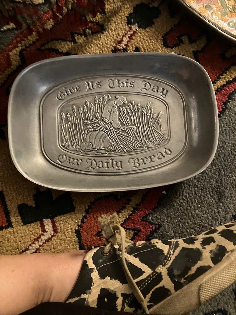Vintage Pewter Bread Tray by 312 - M.A.K.