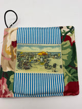 8” postcard potholder Long Beach NY blue striped