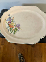 Vintage Floral Iris Serving Platter