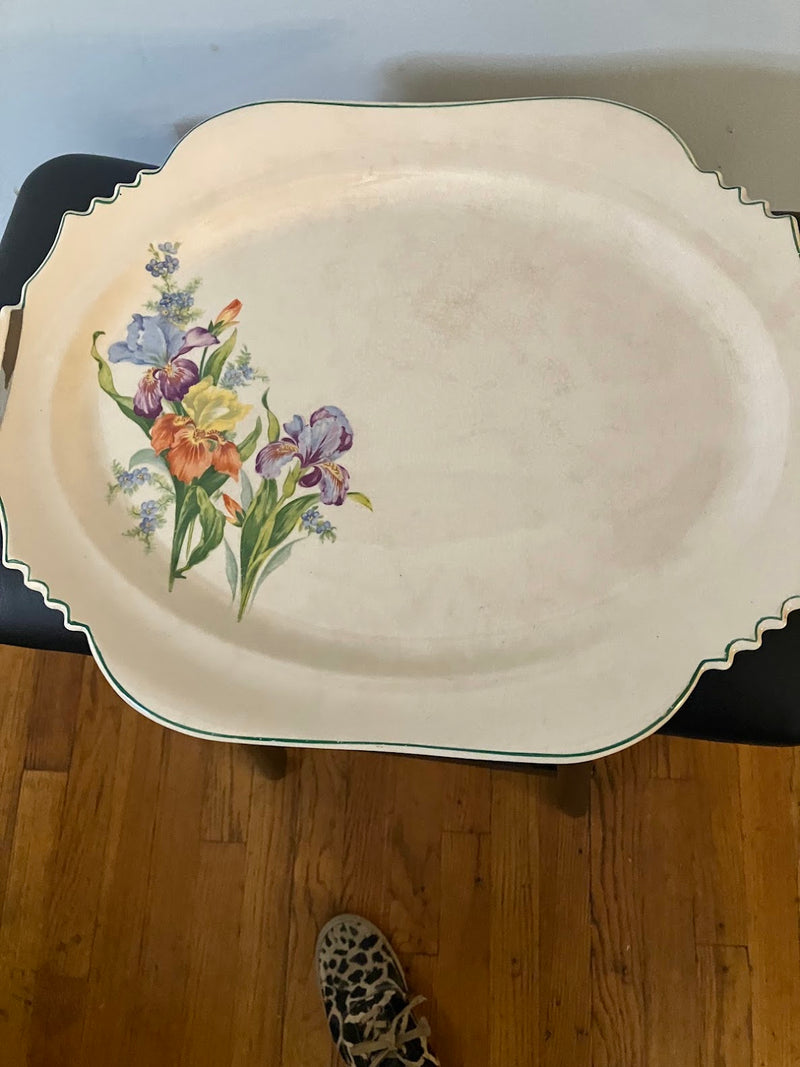 Vintage Floral Iris Serving Platter by 312 - M.A.K.
