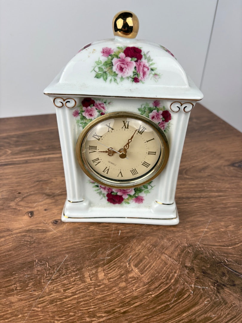 Floral Porcelain Clock