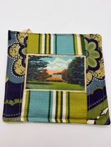 8” postcard potholder Opera-Concert Hall MA green