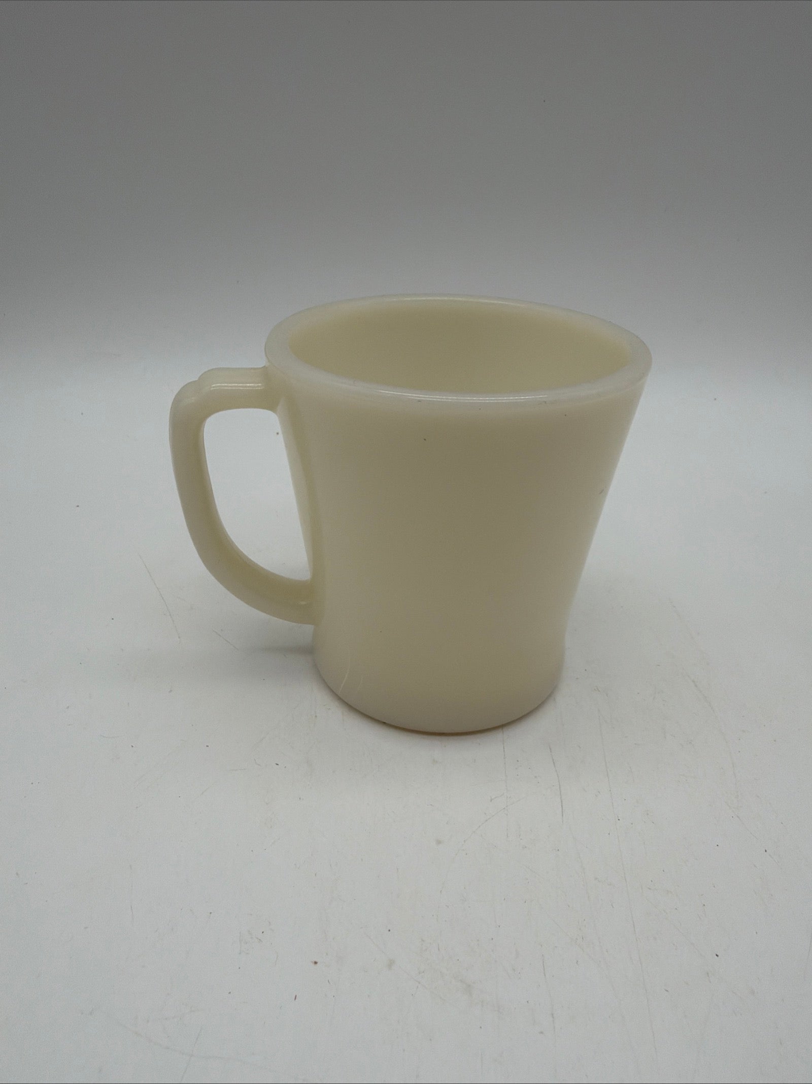 3.5” Fire King Mug D Handle Vintage Glass Coffee Cup 10 Oz Cream