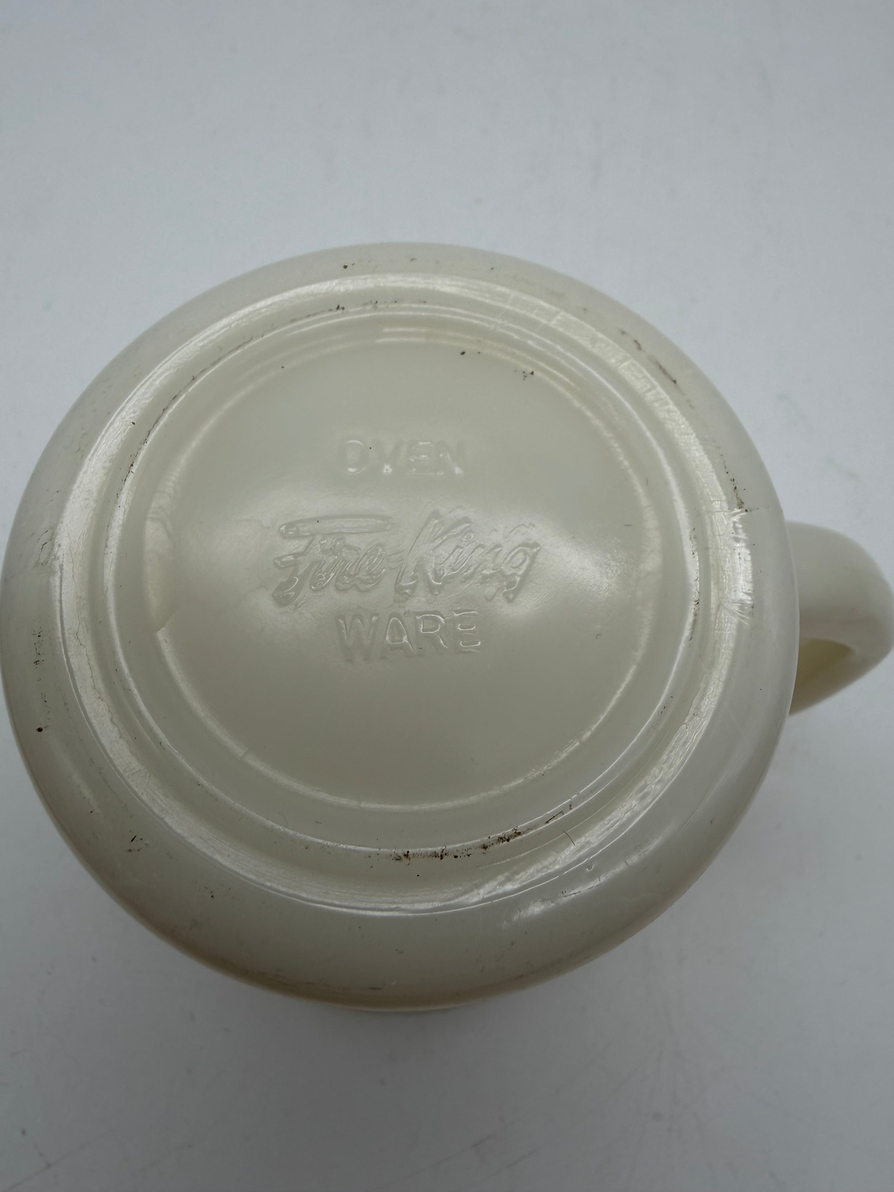 3.5” Fire King Mug D Handle Vintage Glass Coffee Cup 10 Oz Cream