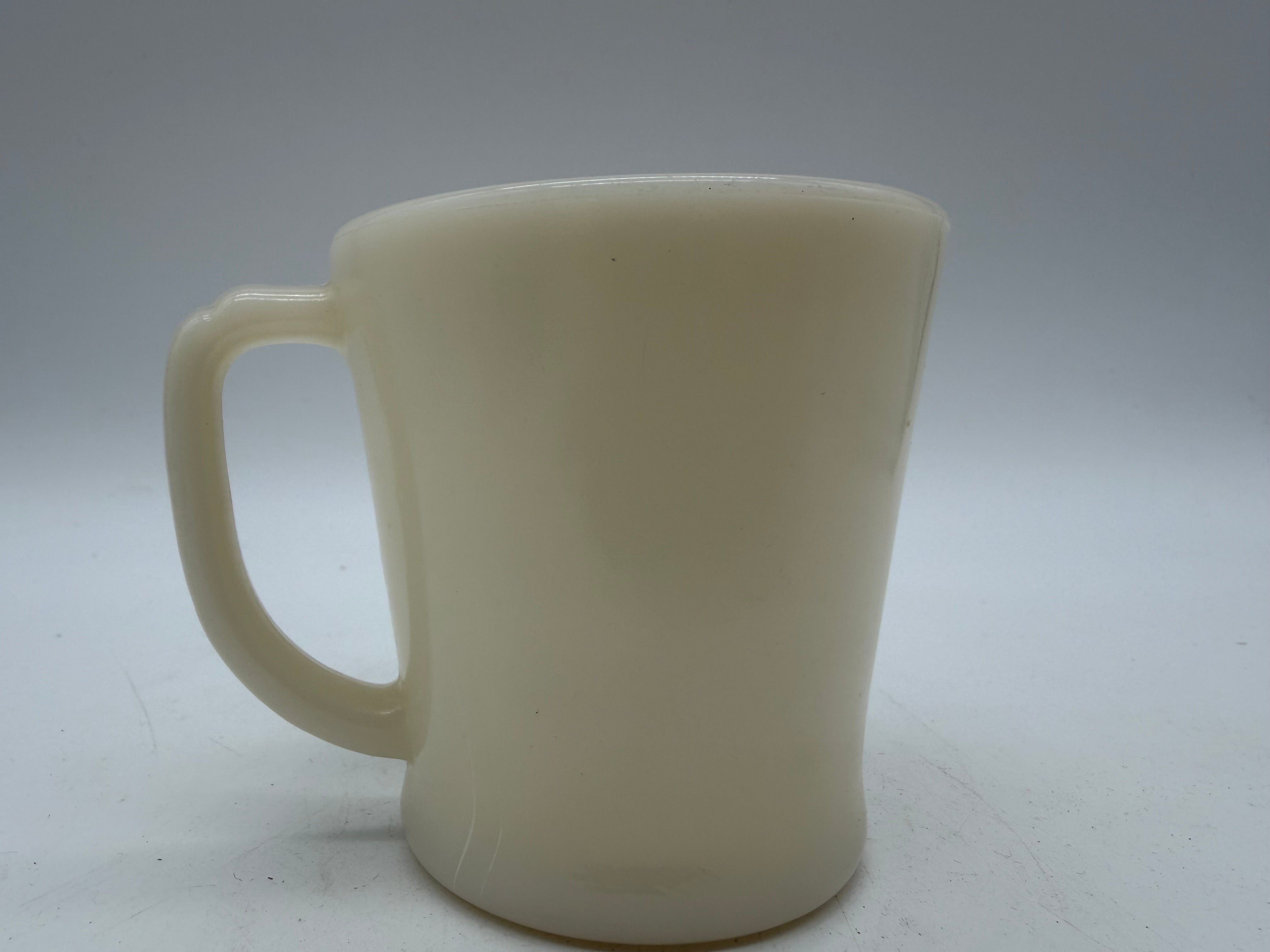 3.5” Fire King Mug D Handle Vintage Glass Coffee Cup 10 Oz Cream