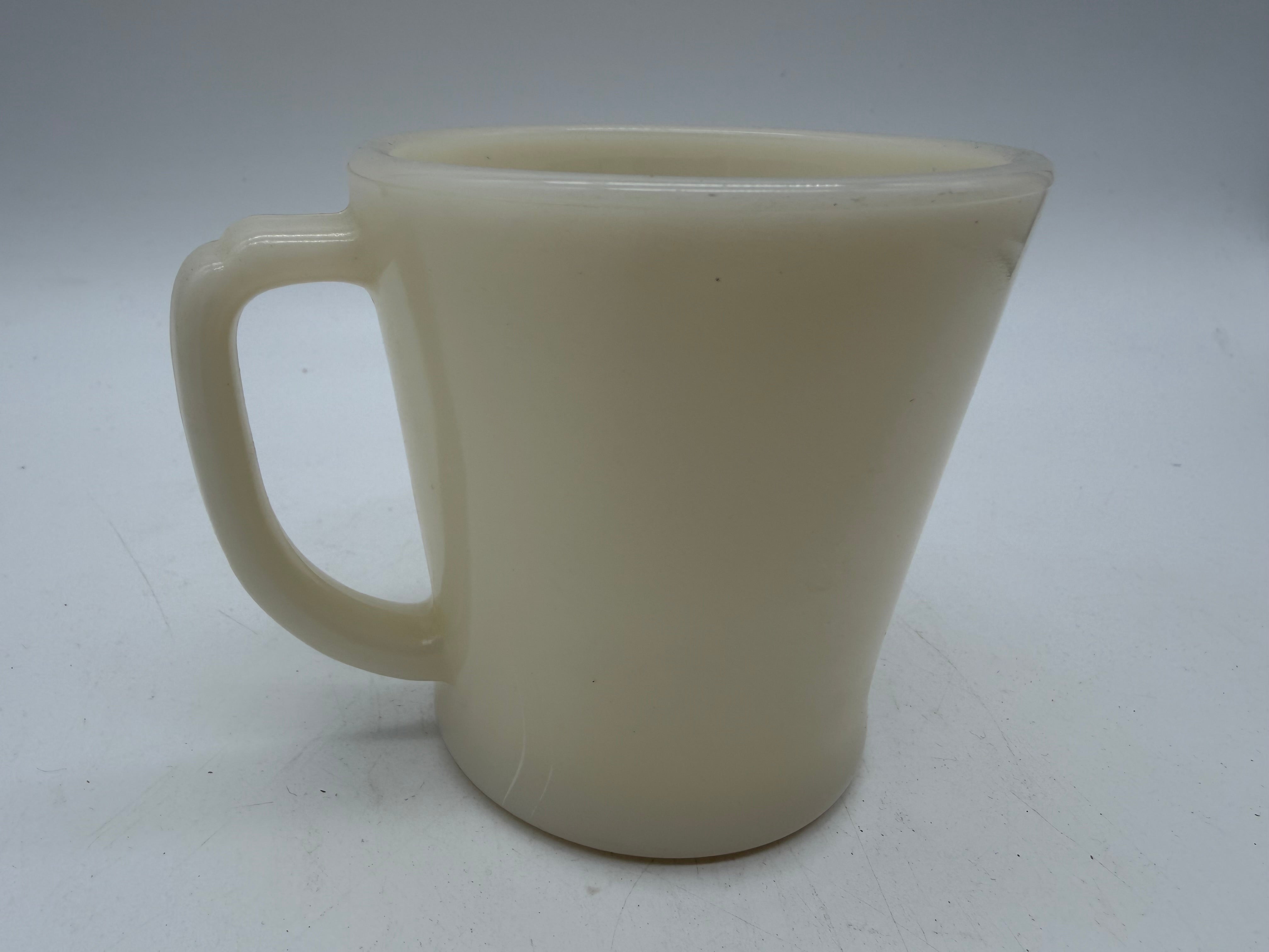3.5” Fire King Mug D Handle Vintage Glass Coffee Cup 10 Oz Cream