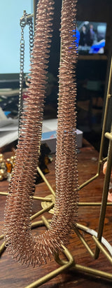 Rose Gold Coiled Wire Starement Necklace