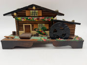 10” Cabin Music Jewelry Music Box Rotating Water Wheel Japan