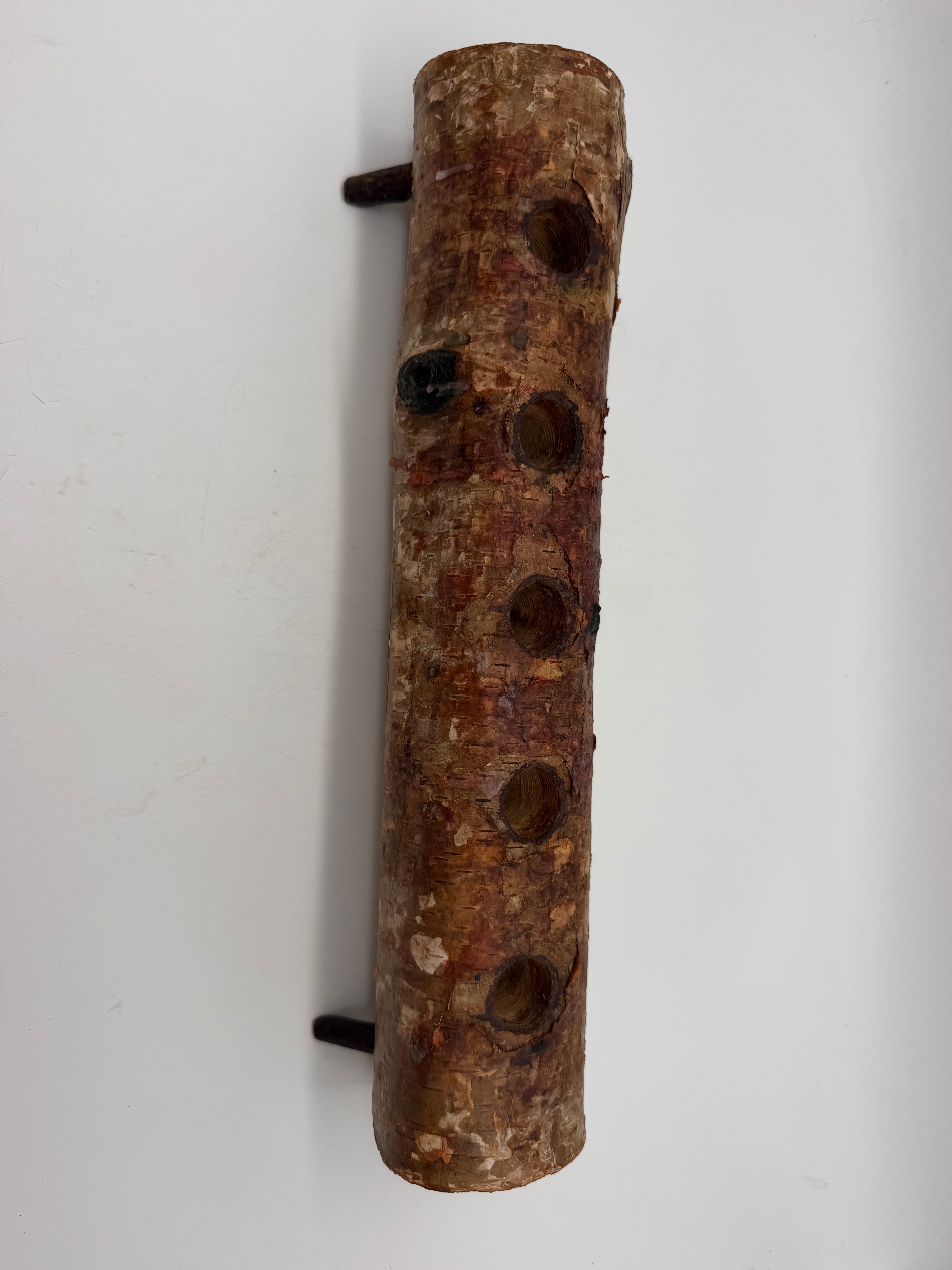 12” Rustic Birch Wood Logs Taper Candle Holders
