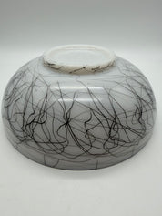 10” Hazel Atlas Spaghetti String Bowl Black White Mixing Serving