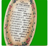 Kitschy Plaque "Rules of the House"