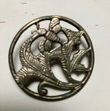 Charming Bee & Botanical Brooxh, Antiqued Silver Finish