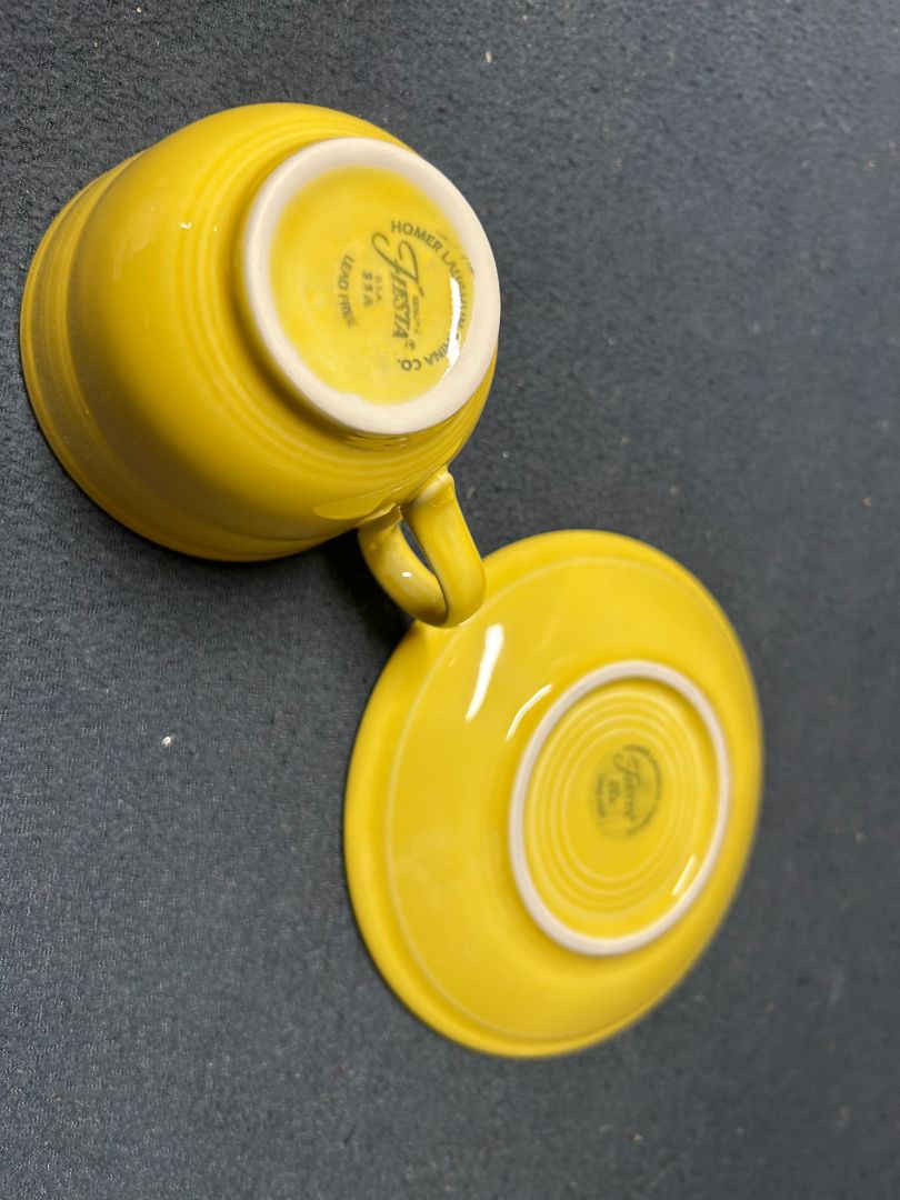 Yellow Teacup and Saucer Fiestaware