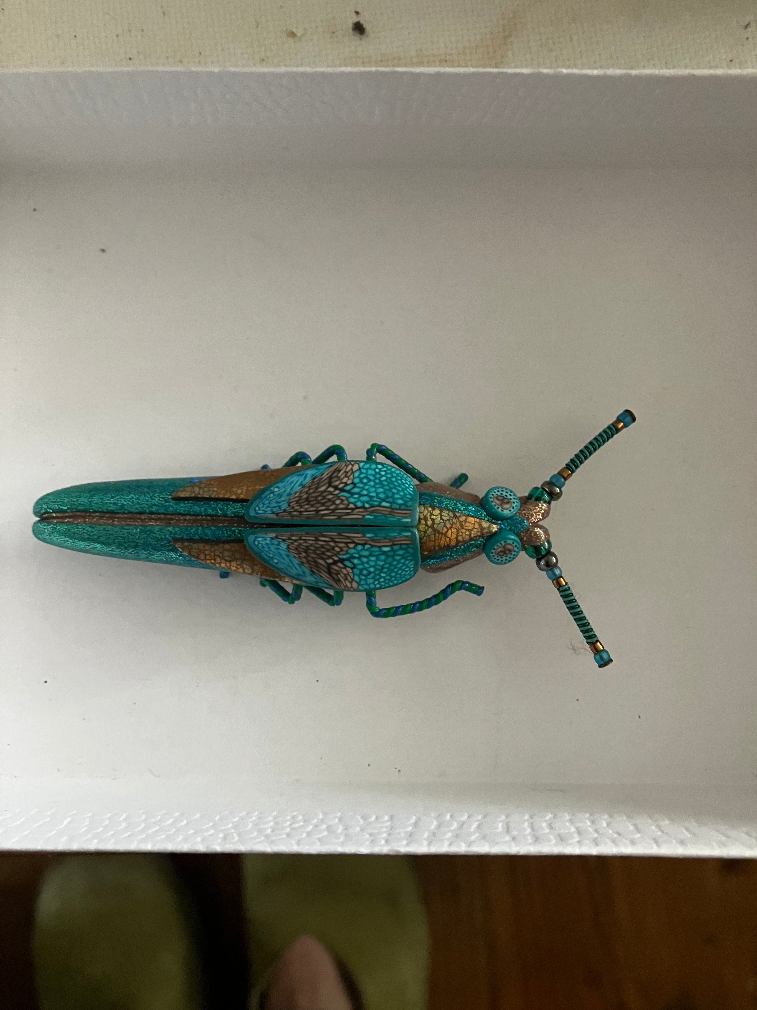 Signed Artisan "Jewel Beetle"  BroochPin