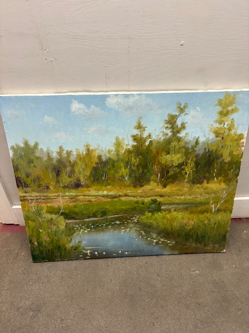 Signed Unframed Landscape Painring