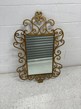 Vintage LaBarge Gold Wrought Iron Swirl Mirror
