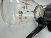 6” Pyrex Mini Carafe Starburst Gold black