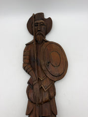 26” Carved Wood Don Quixote wall hanging