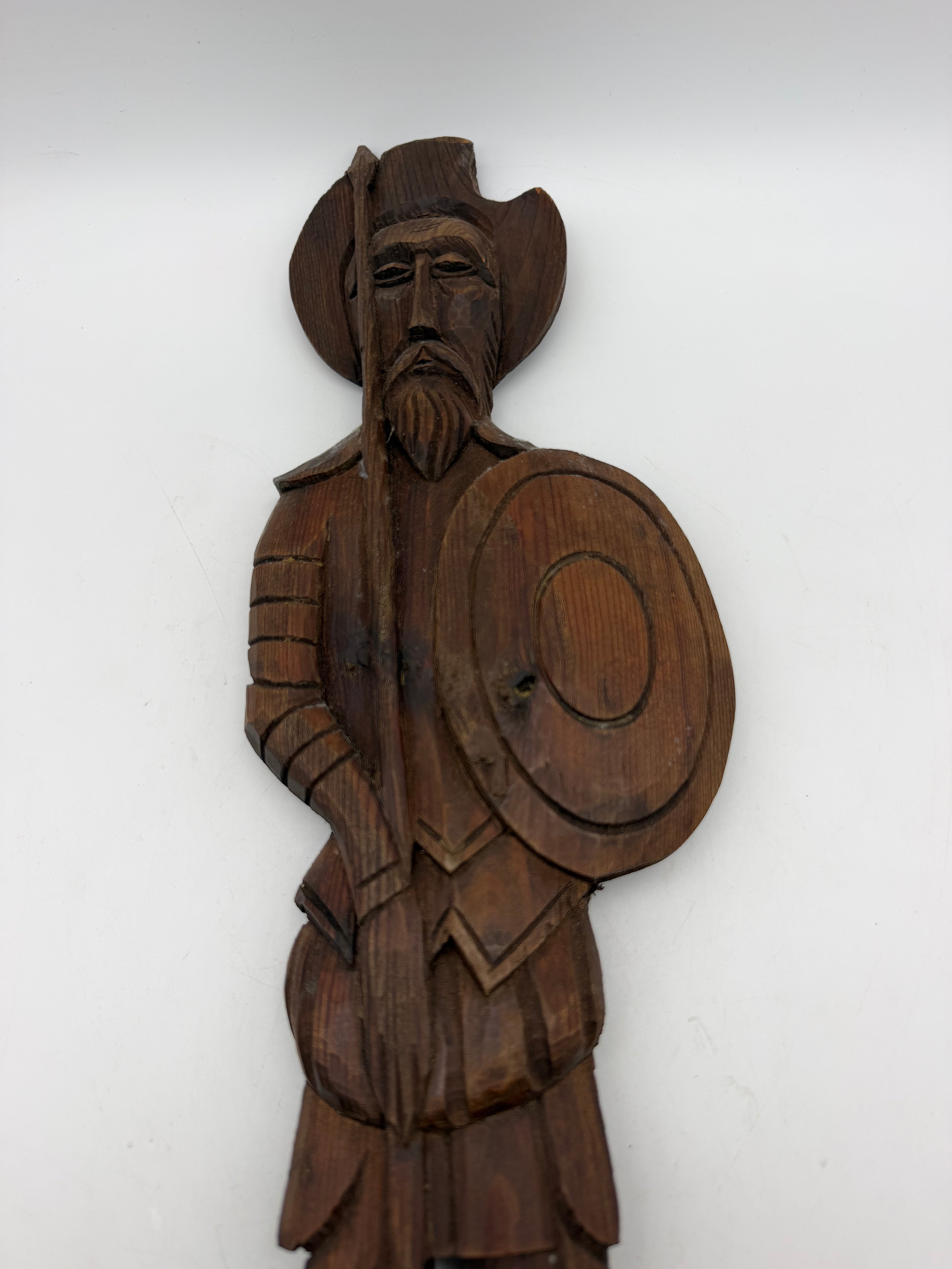 26” Carved Wood Don Quixote wall hanging