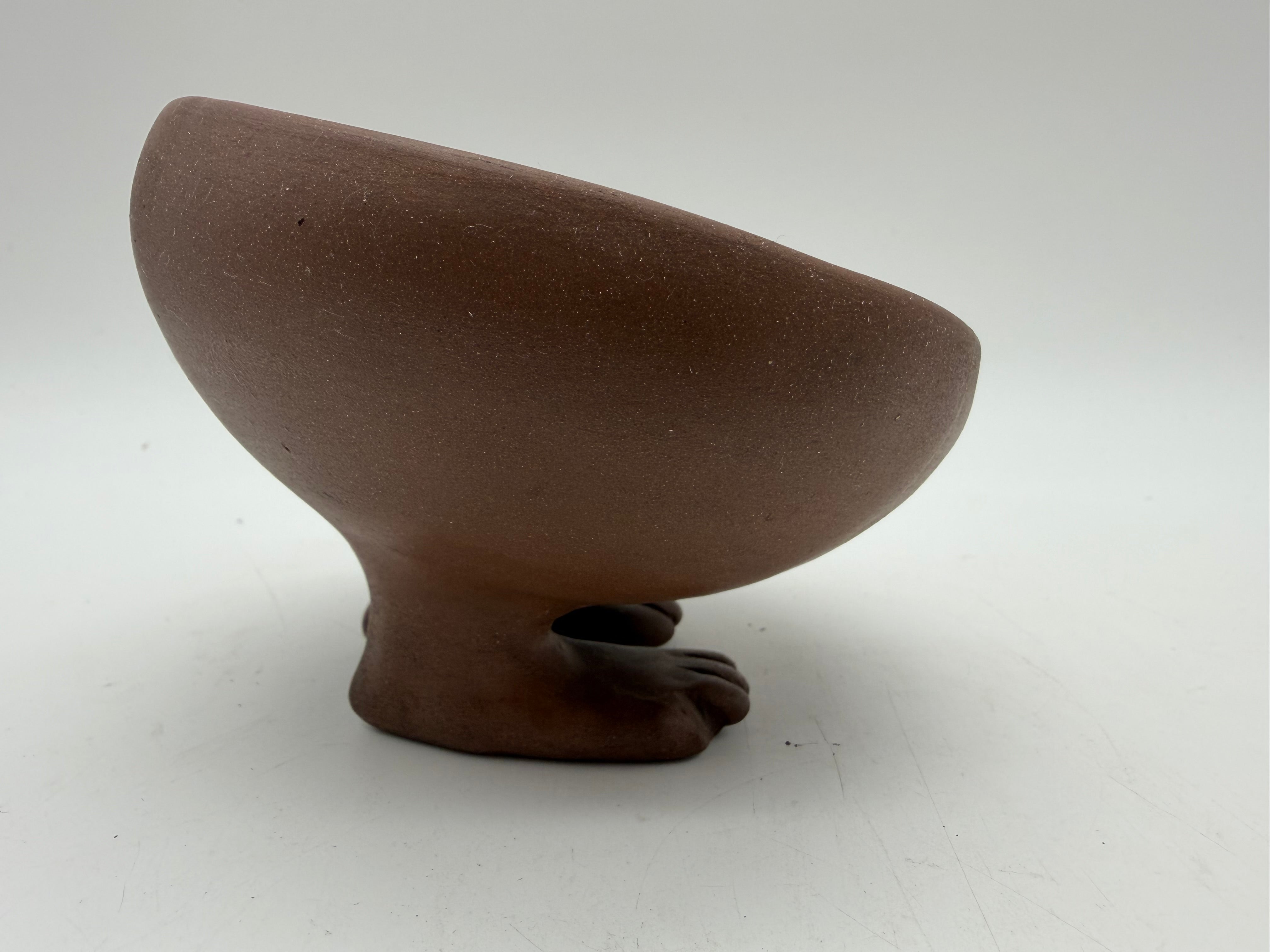 5” Vintage Metropolitan Museum Of Art MMA Pop Art Ancient Egypt Pottery Foot Bowl