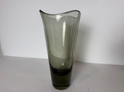 11” smoked glass Holmegaard vase signed