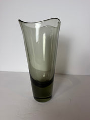 11” smoked glass Holmegaard vase signed