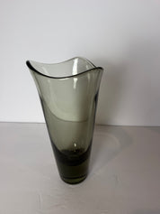 11” smoked glass Holmegaard vase signed